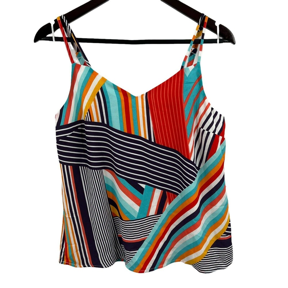 Skies Are Blue Multicolor Striped Tank Top